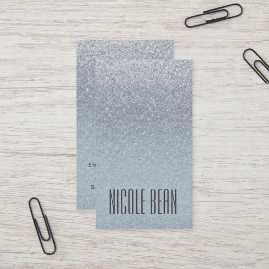 Fairy Tale Silver Glitzer Glam Glamour Chic Custom Visitenkarte (Vorderseite/Rückseite Beispiel)