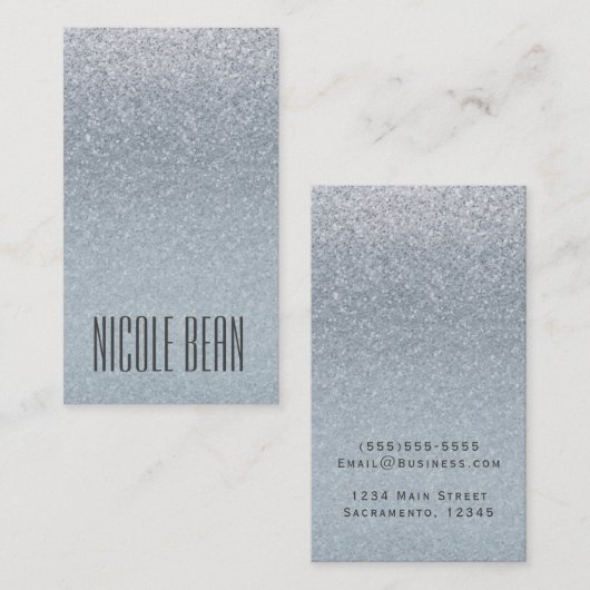 Fairy Tale Silver Glitzer Glam Glamour Chic Custom Visitenkarte (Vorne/Hinten)