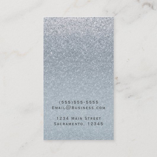 Fairy Tale Silver Glitzer Glam Glamour Chic Custom Visitenkarte (Rückseite)