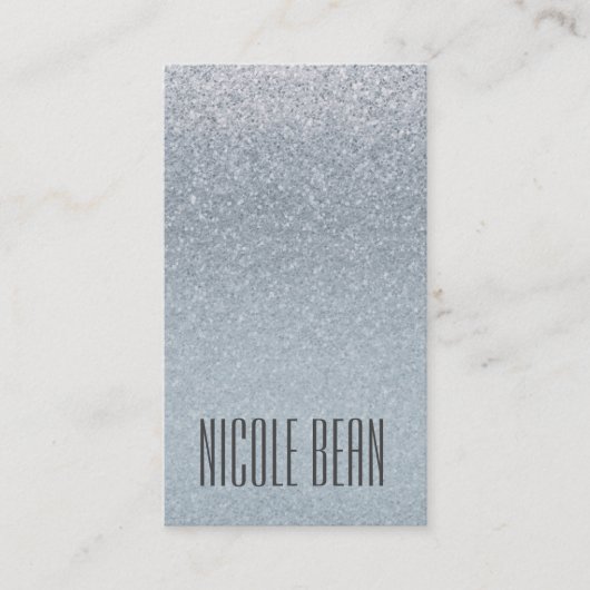 Fairy Tale Silver Glitzer Glam Glamour Chic Custom Visitenkarte (Vorderseite)