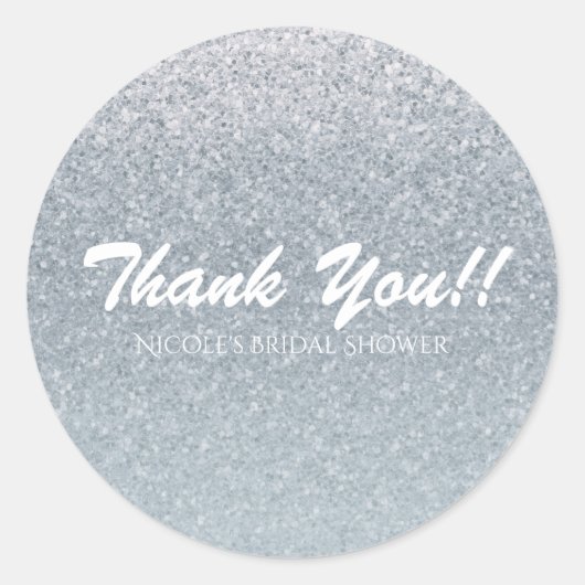 Fairy Tale Silver Glitzer Sparkle Gastgeschenk Gla Runder Aufkleber (Vorderseite)