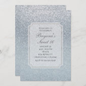 Fairy Tale Silver Glitzer Sparkle Party Einladung (Vorne/Hinten)