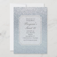 Fairy Tale Silver Glitzer Sparkle Party Einladung