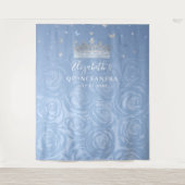 Fairy Tale Silver Light Blue Rose Foto Hintergrund Wandteppich (Vorderseite)