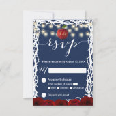 Fairy Tale Snow White Princess Navy Blue UAWG RSVP Karte (Vorderseite)