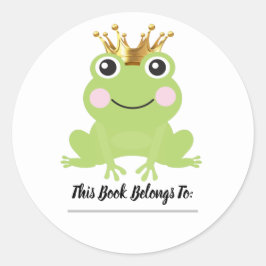 Fairy tale Storybook Frog Prince Personalisiertes Runder Aufkleber