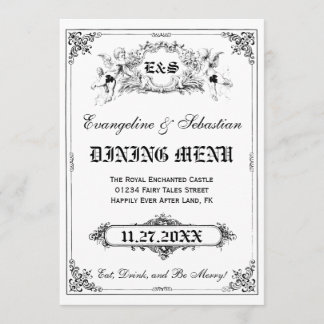 Fairy Tale Storybook Wedding Menu Cards Menükarte