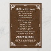 Fairy Tale Storybook Wedding Programs Programm (Rückseite)