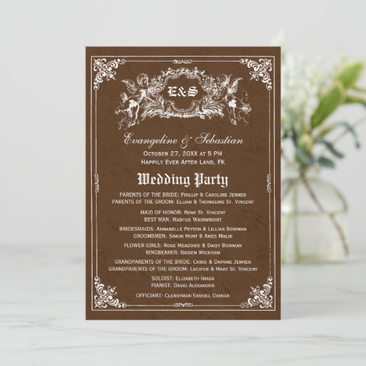 Fairy Tale Storybook Wedding Programs Programm (Stehend Vorderseite)