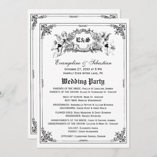 Fairy Tale Storybook Wedding Programs Programm (Vorne/Hinten)