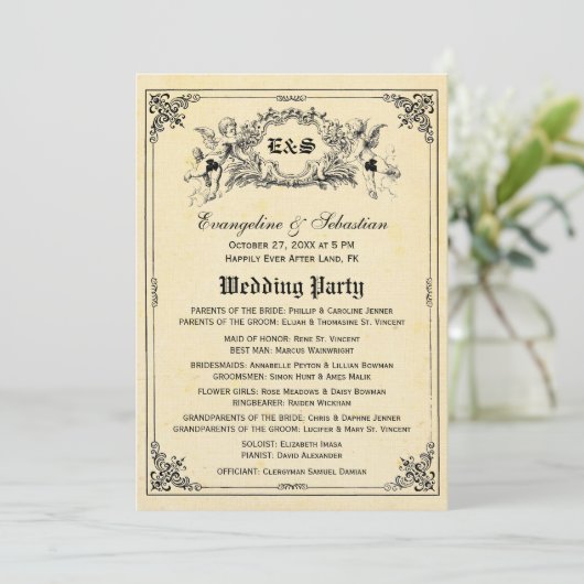 Fairy Tale Storybook Wedding Programs Programm (Stehend Vorderseite)