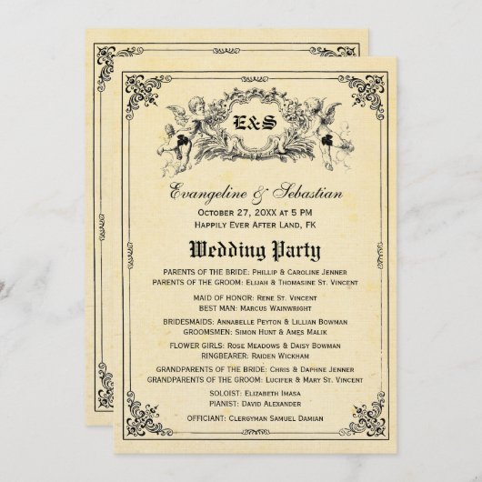 Fairy Tale Storybook Wedding Programs Programm (Vorne/Hinten)