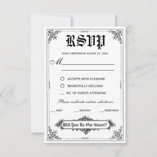 Fairy Tale Storybook Wedding RSVP Cards (Vorderseite)