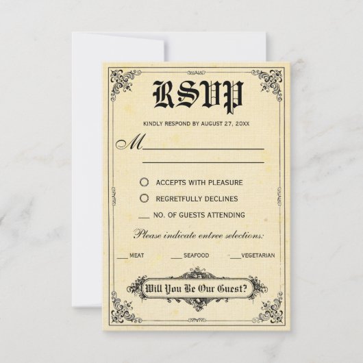 Fairy Tale Storybook Wedding RSVP Cards Karte (Vorderseite)