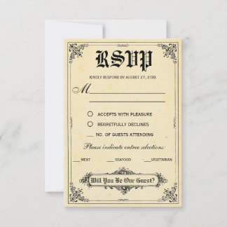 Fairy Tale Storybook Wedding RSVP Cards Karte