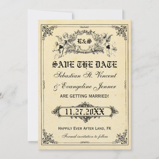 Fairy Tale Storybook Wedding Save the Date Cards (Vorderseite)