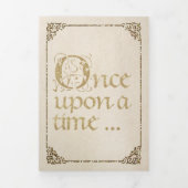 Fairy Tale Theme Castle Carriage Gold Glitzer Dreifach Gefaltete Einladung (Cover)