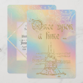 Fairy Tale Themenwelt Goldenes Schloss über Regenb Einladung