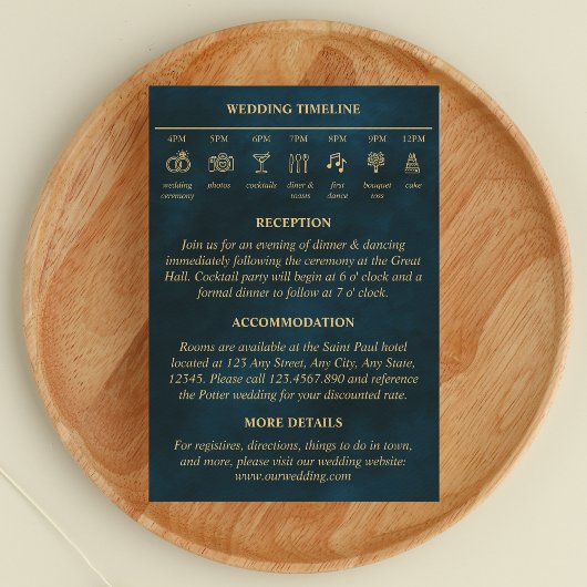 Fairy Tale Timeline Wedding Details Smarald Gold Begleitkarte