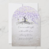 Fairy Tale Ultra Violet Heart Leaf Tree Wedding Einladung (Rückseite)