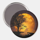 Fairy Tale Unicorn Vollmond Magnet (Vorderseite/Rückseite)