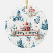 Fairy‑Tale Watercolor Christmas Pattern Ornament (Vorne)