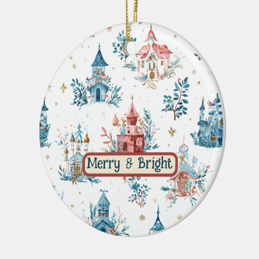 Fairy‑Tale Watercolor Christmas Pattern Ornament (Links)