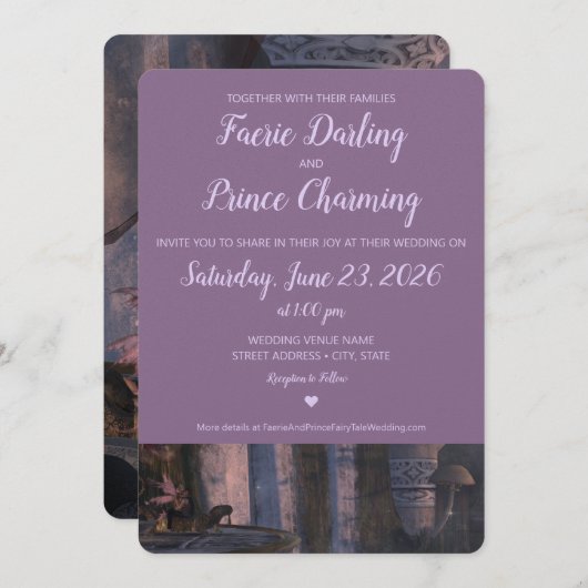 Fairy Tale Wedding Einladung (Vorne/Hinten)