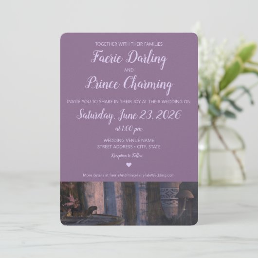 Fairy Tale Wedding Einladung (Stehend Vorderseite)