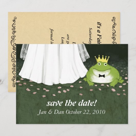 Fairy Tale Wedding Frosch Prince Save the Date (Vorne/Hinten)