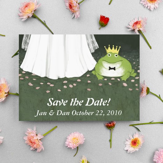 Fairy Tale Wedding Frosch Prince Save the Date Fun Ankündigungspostkarte