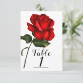 Fairy Tale Wedding Storybook Rote Rose Tischnummer (Stehend Vorderseite)