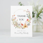 Fairy Tale Wildblume Wedding Dankeskarte (Stehend Vorderseite)