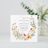 Fairy Tale Wildblume Wedding Einladung (Stehend Vorderseite)
