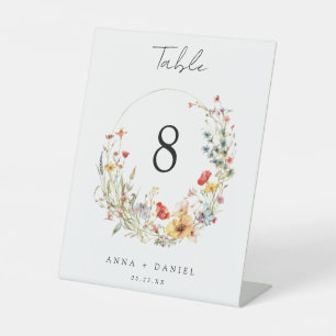 Fairy Tale Wildblume Wedding Tischnummer Sockelschild