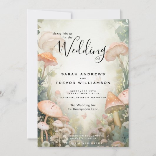 Fairy Tale Woodland Fairycore Romance Einladung (Vorderseite)