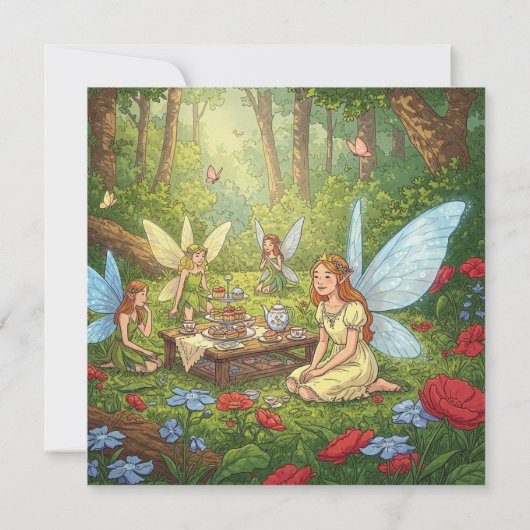 Fairy Tea Party Einladung (Rückseite)