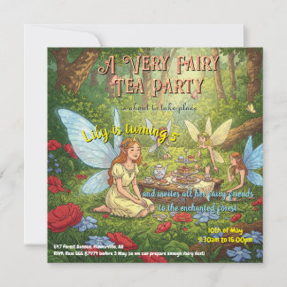 Fairy Tea Party Einladung