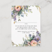 Fairy Tea Party Floral Garden Girl Babydusche Begleitkarte (Rückseite)