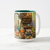 Fairy Tea Party Whimsical Kitchen Zweifarbige Tasse (VorderseiteRechts)