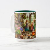 Fairy Tea Party Whimsical Kitchen Zweifarbige Tasse (Vorderseite Links)