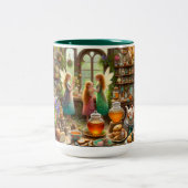 Fairy Tea Party Whimsical Kitchen Zweifarbige Tasse (Mittel)