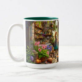 Fairy Tea Party Whimsical Kitchen Zweifarbige Tasse