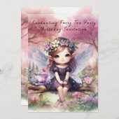 Fairy Tee Party tabletop Sign Einladung (Vorne/Hinten)