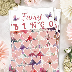 Fairy Themed Geburtstagsparty Bingo Card Game Flyer