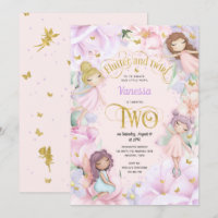 Fairy themed, Girl 2. Geburtstagseinladung