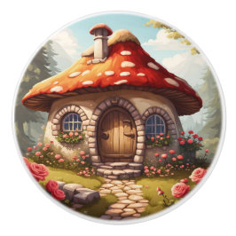 Fairy Toadstool House Keramikknauf