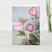 Fairy Tulips Vintag Illustration Grußkarte Karte (Vorderseite)