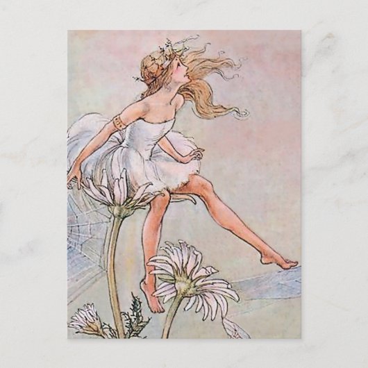 Fairy über eine Blume von Florence Anderson Postkarte (Vorderseite)