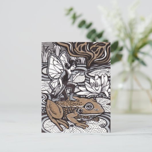 Fairy und der Frosch Postkarte (Stehend Vorderseite)